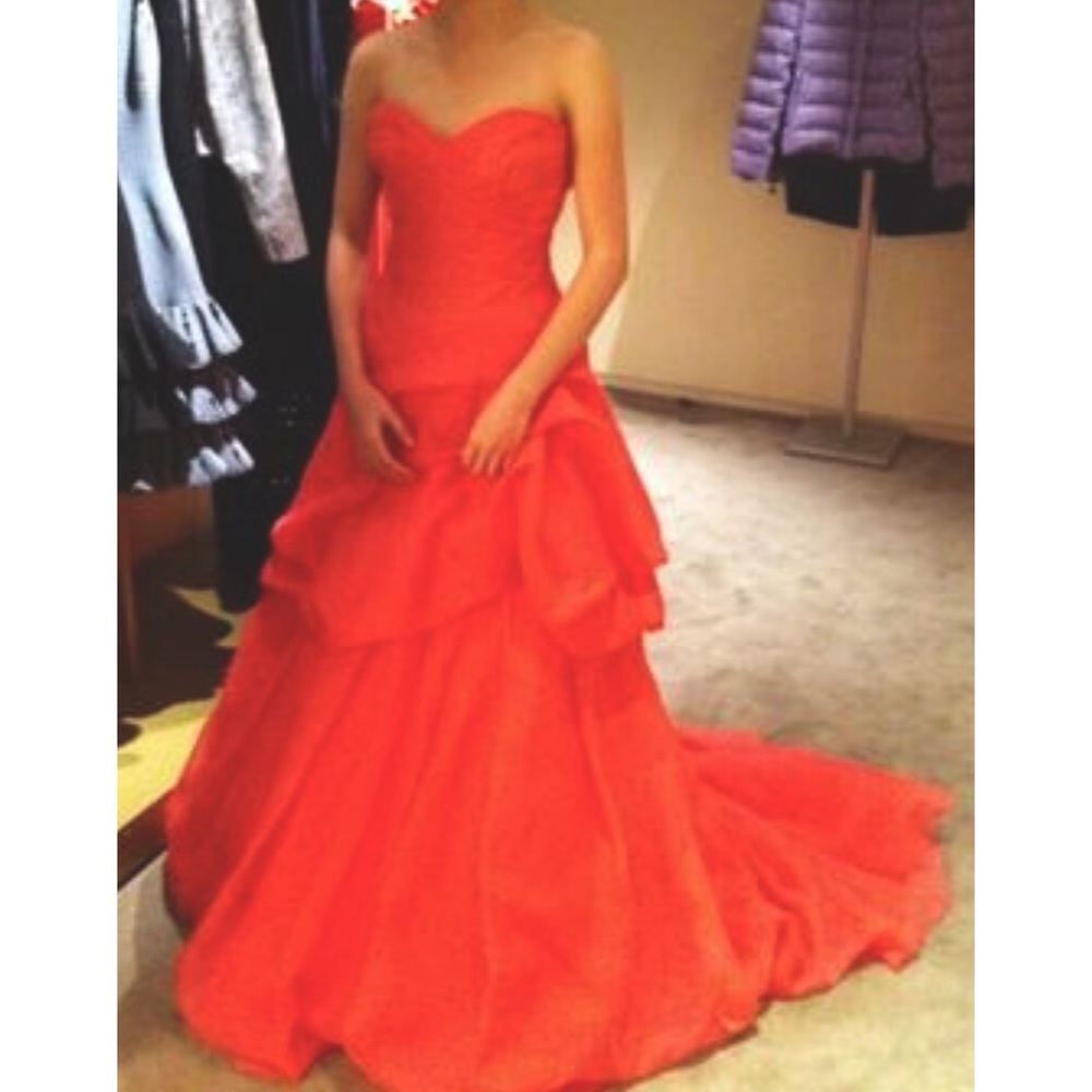 Monique Lhullier Peony Dress - Peach Pink